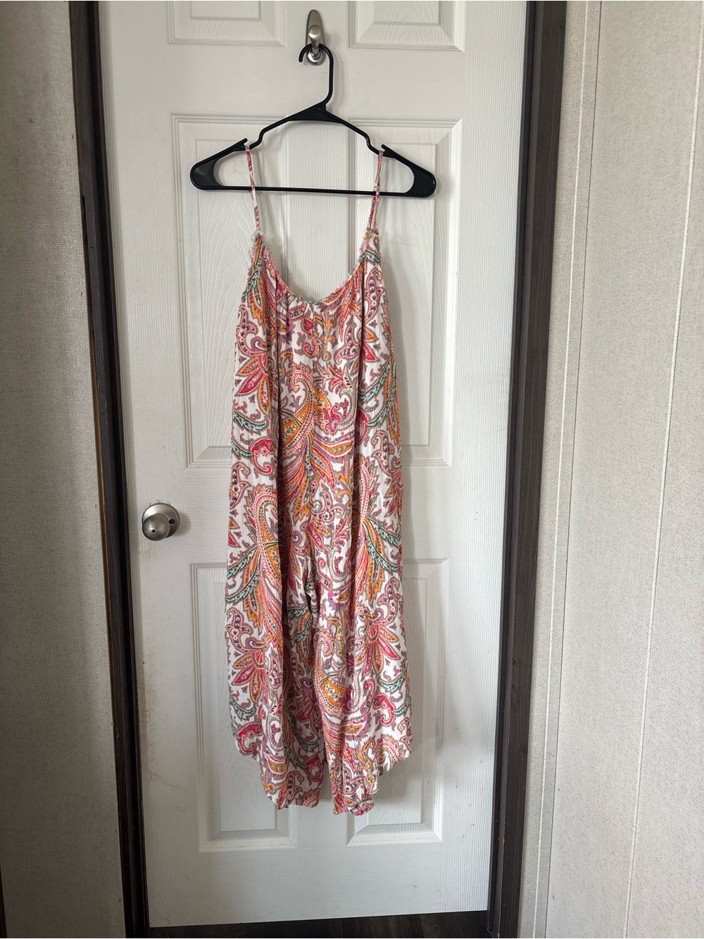 eesome Pink Paisley Maxi jumpsuit with Adjustable Straps